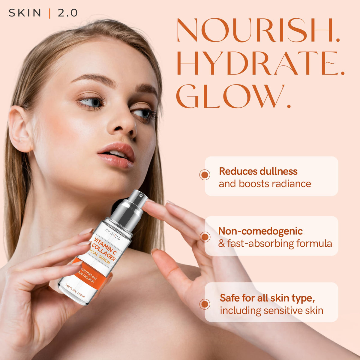 Skin 2.0 set styled on bathroom shelf in lifestyle scene suggesting daily routine integration