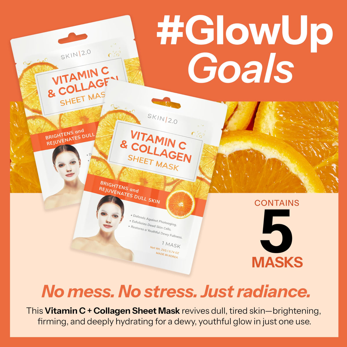 Skin 2.0 model wearing sheet mask demonstrating fit and comfort
