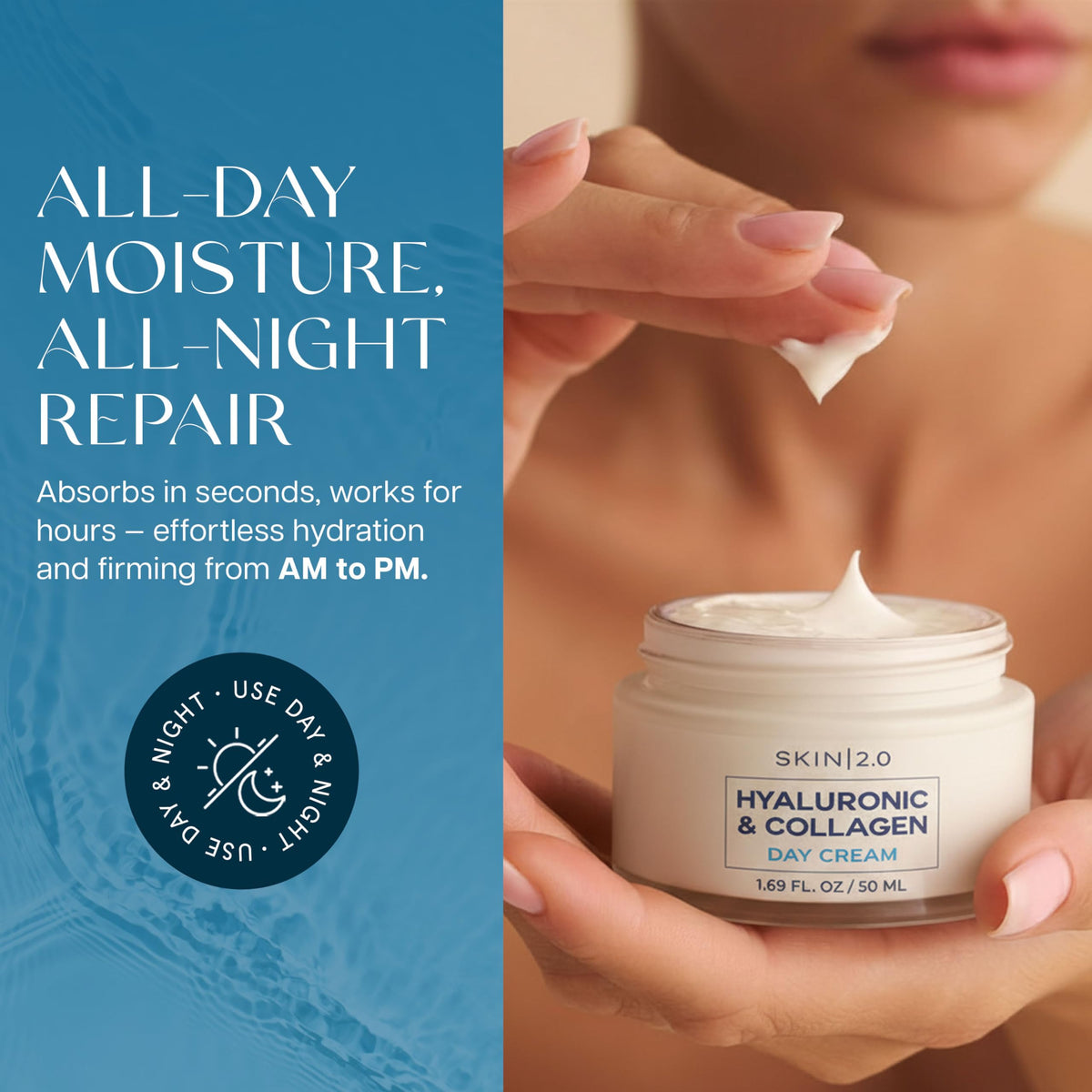Skin 2.0 night cream rich jar conveying deep overnight moisture