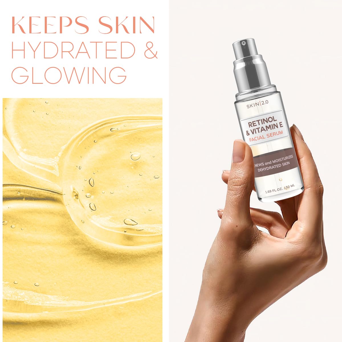 Skin 2.0 before and after texture comparison, visualizing refined skin surface