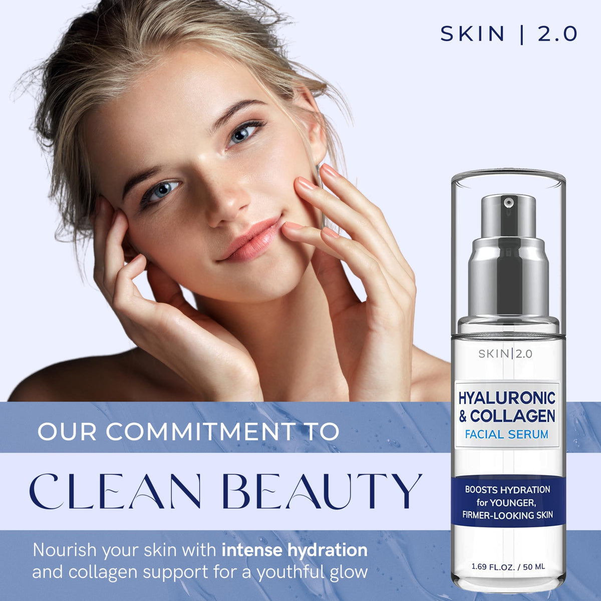 Skin 2.0 dropper dispensing serum demonstrating precise application and control