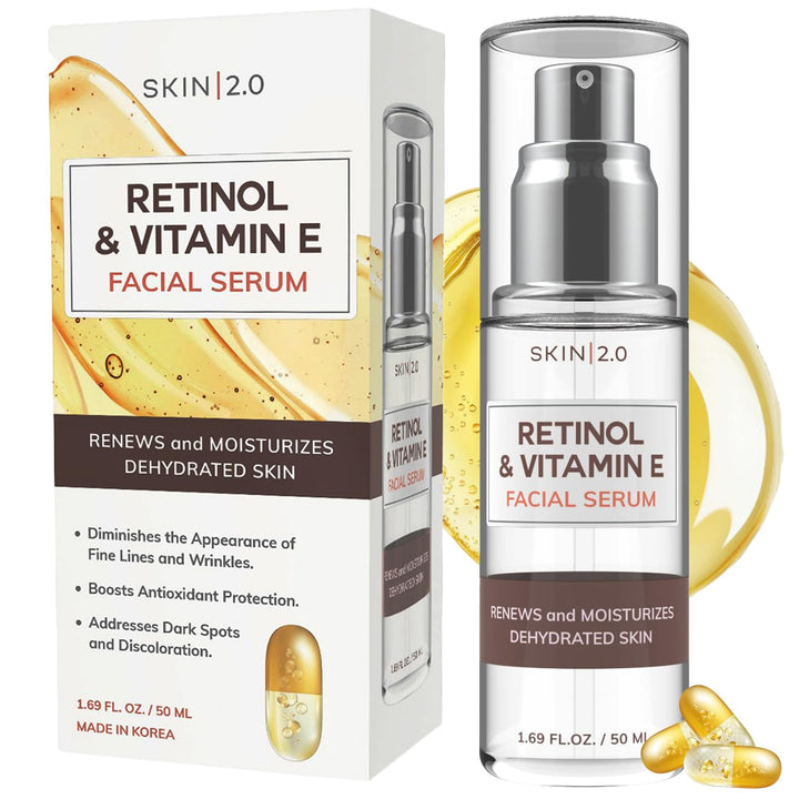 Skin 2.0 front packaging showing bottle and brand, conveys elegant protection