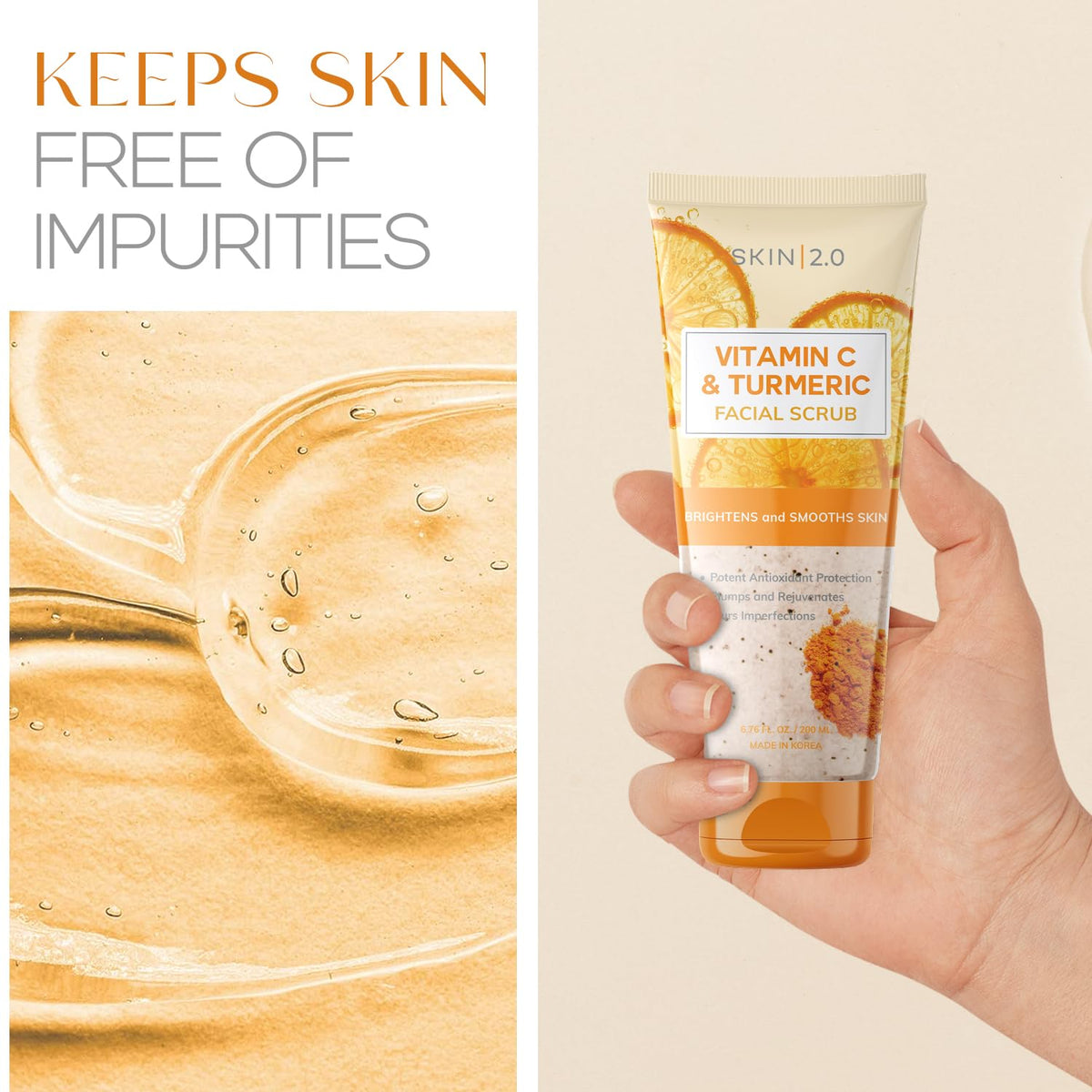 Skin 2.0 next to a ruler showing 200ml size for scale and travel planning