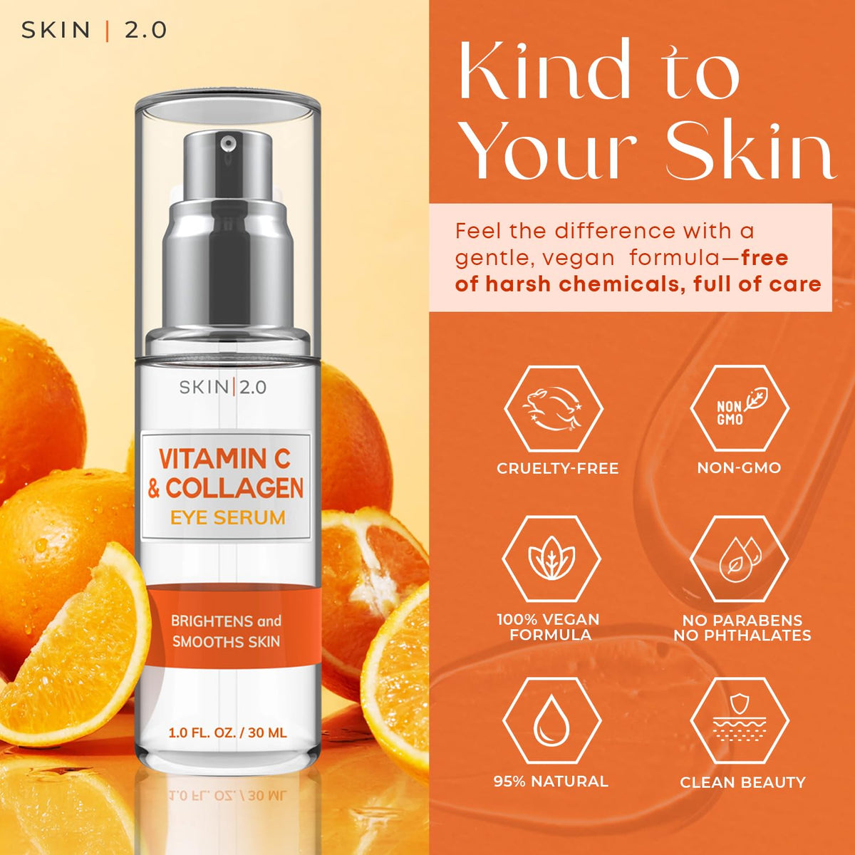 Skin 2.0 close-up texture view showing lightweight, fast-absorbing formula