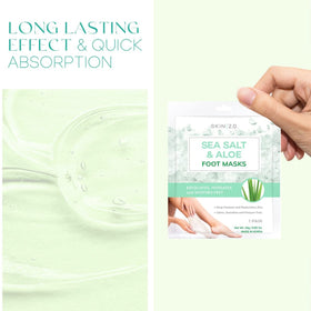 Skin 2.0 open foot mask pouch revealing gel texture and easy use benefit