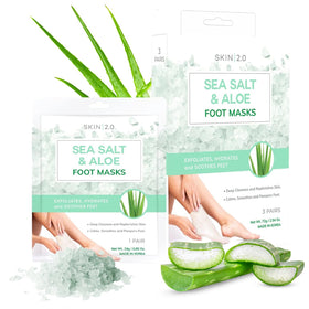 Skin 2.0 front packaging showing three pairs and benefits for softer feet