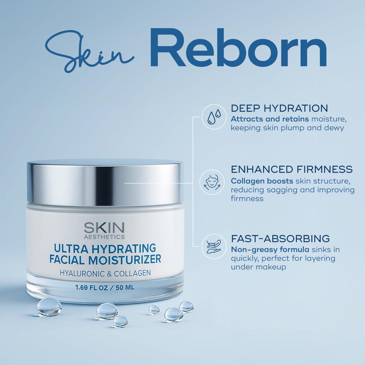 Skin Aesthetics close-up cream texture showing smooth fast absorption