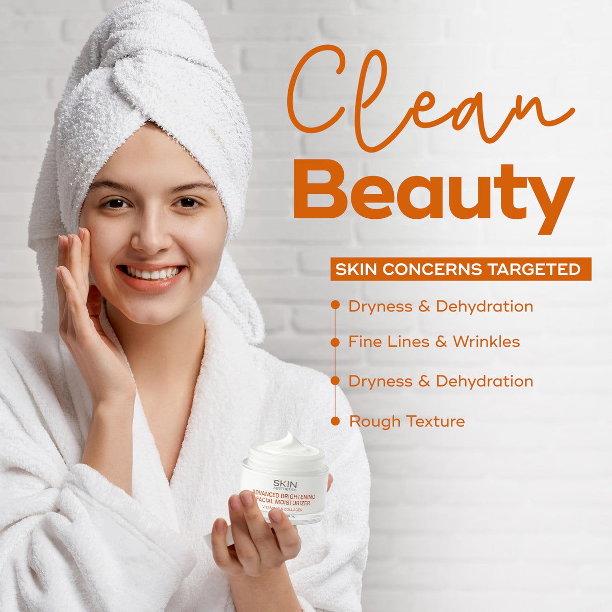 Skin Aesthetics in morning routine setting showing brightening and prepping skin