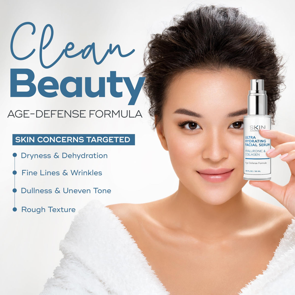 Skin Aesthetics before and after texture comparison showing smoother-looking skin benefit