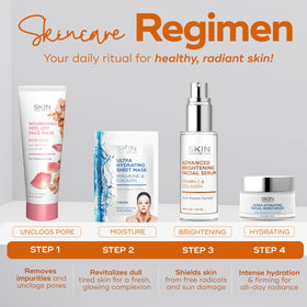 Skin Aesthetics serum on a bathroom shelf as part of a clean skincare routine