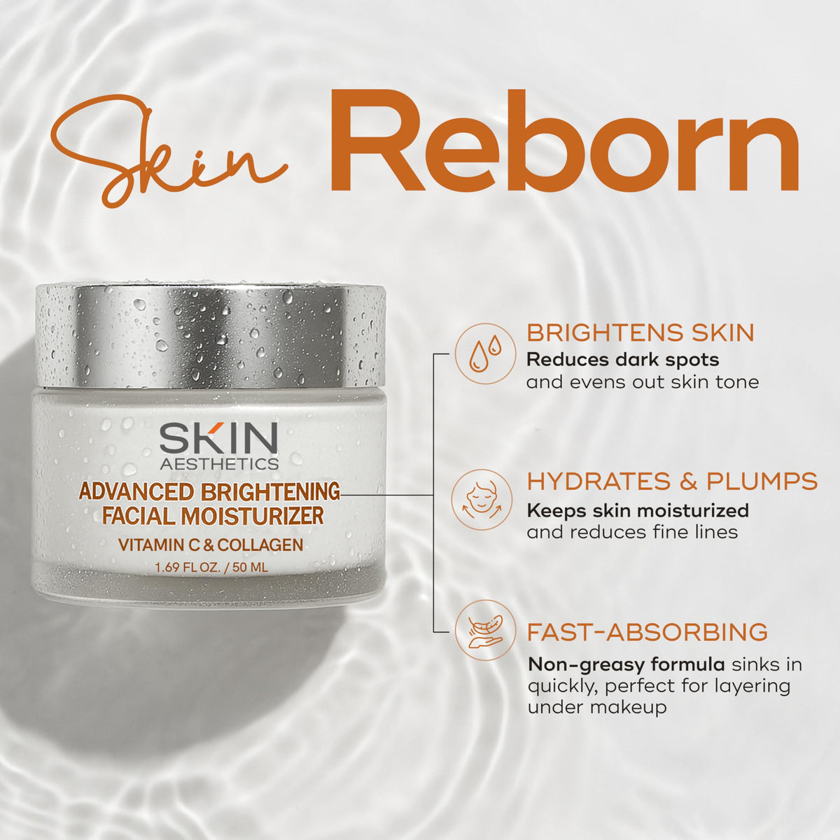Skin Aesthetics close-up texture of cream showing smooth hydrating formula