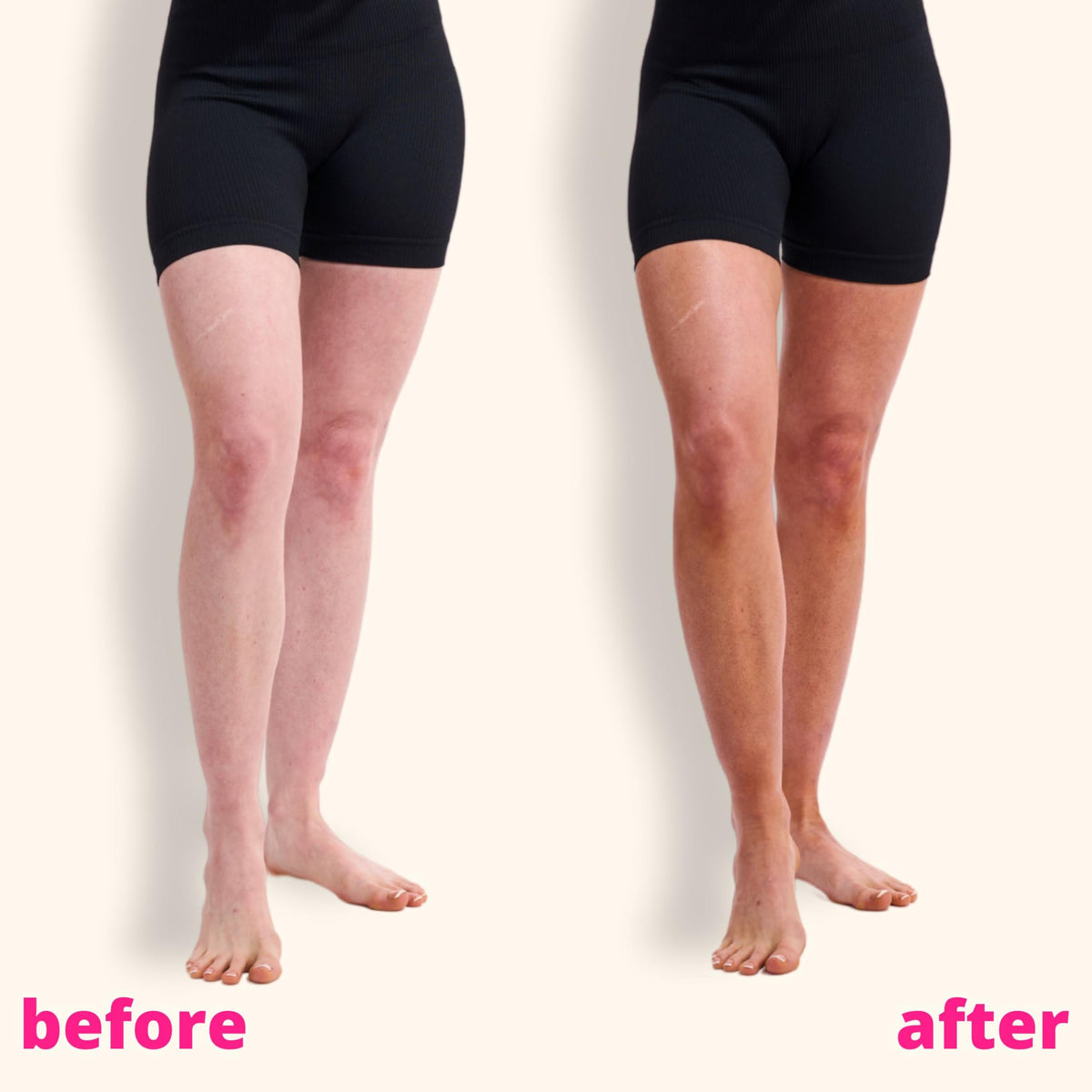 SKIN & TAN applied with tanning mitt for streak-free, even coverage benefit