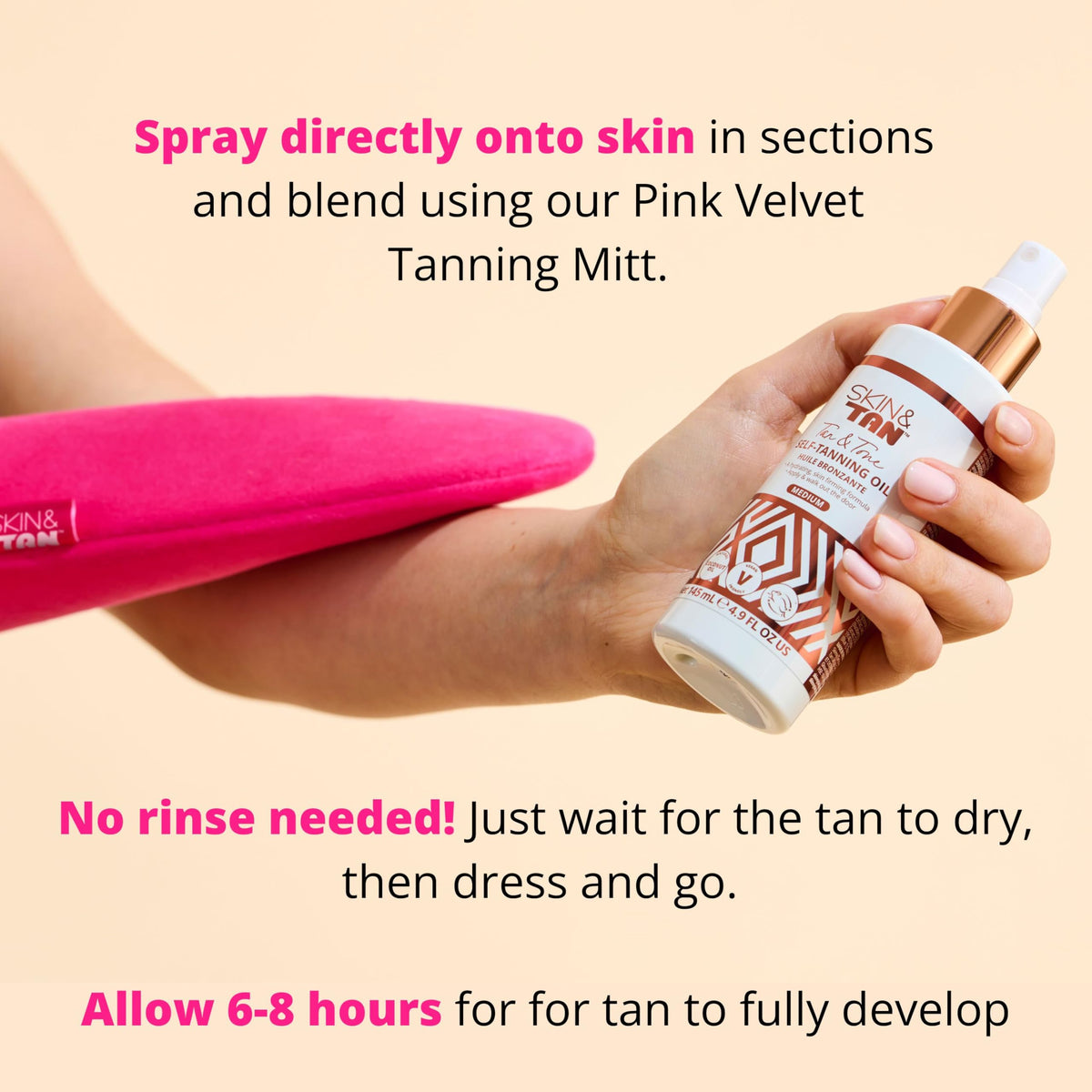 SKIN & TAN in a beach outfit lifestyle shot conveying sun-kissed glow