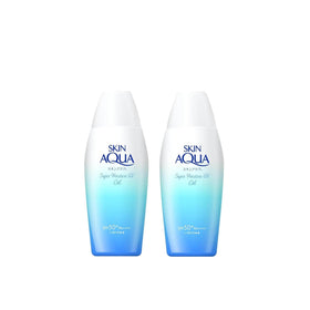 SKIN AQUA front packaging showing twin 110g tubes and SPF50+ benefit