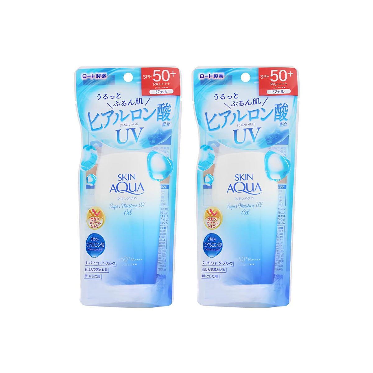 SKIN AQUA gel texture close-up highlighting smooth hydrating finish