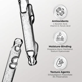 SKIN DEVA bottle in hand to show 1 fl oz scale and travel-friendly benefit