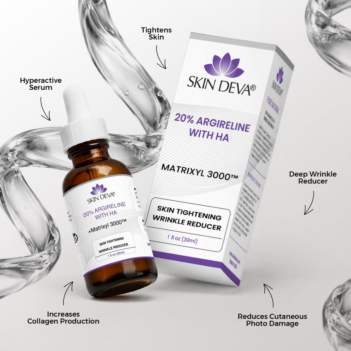 SKIN DEVA dropper dispensing serum highlighting precise application