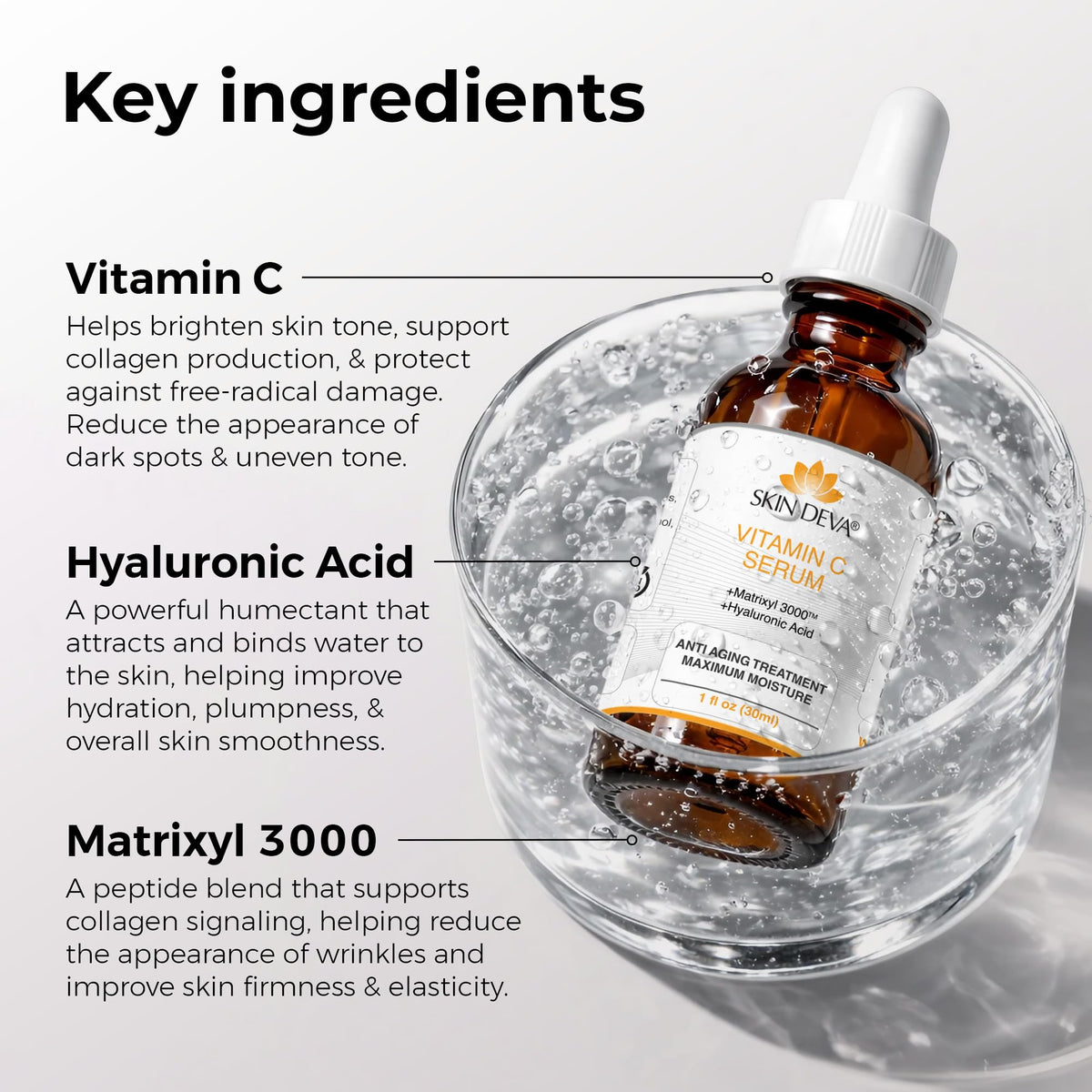 SKIN DEVA serum texture closeup showing lightweight hydration