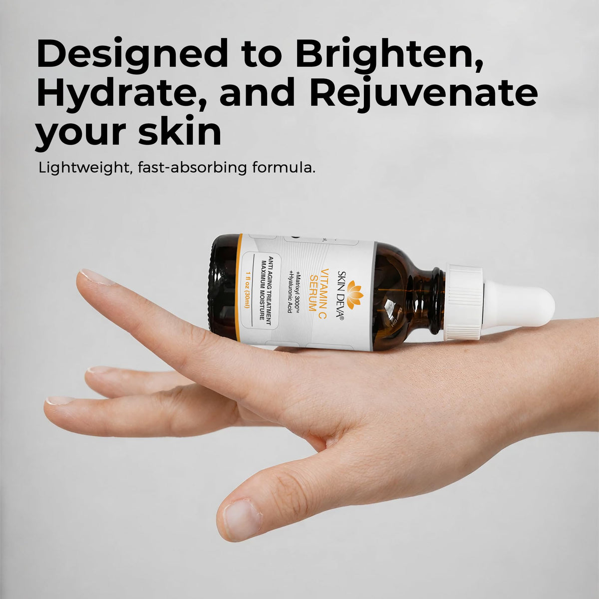 SKIN DEVA size and scale with ruler showing compact packaging