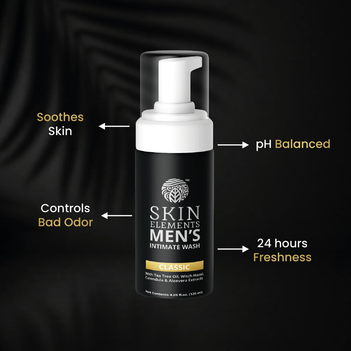 Skin Elements refill pouch label showing ingredients and refill convenience benefit