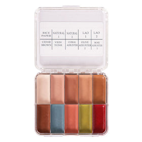 Skin Illustrator close-up of palette pans and pigment texture for precise color mixing