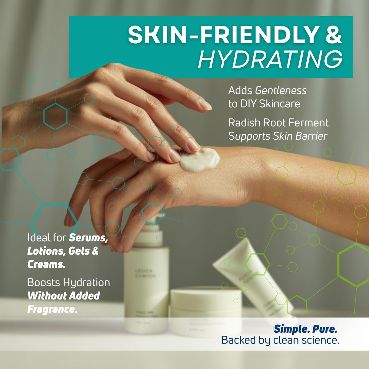 Skin Perfection being mixed into lotion illustrating compatibility and smooth integration