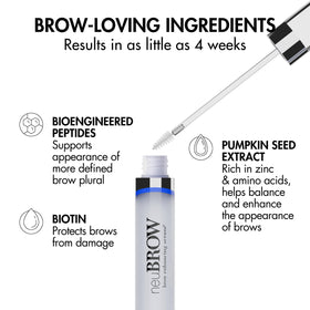 Skin Research Laboratories neuBROW clear serum texture close-up demonstrating lightweight feel