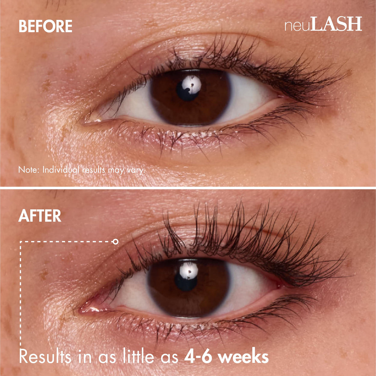 Skin Research Laboratories neuLASH application on upper lash base demonstrating easy use