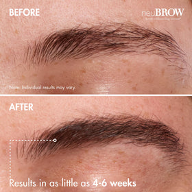 Skin Research Laboratories neuBROW applied on eyebrow demonstrating neat definition benefit