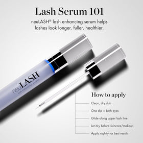Skin Research Laboratories neulash side-by-side before and after lashes showing fuller appearance benefit: visible enhancement