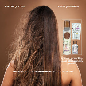 Skin Revolution before and after hair showing reduced frizz and shinier finish