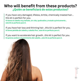 Skin Revolution applying heat protectant spray to hair to prevent damage
