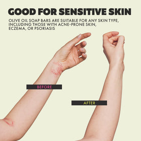 Skin Said Yes stacked bars with olive branch conveying natural origin