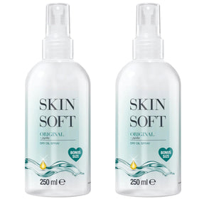 Skin So Soft front bottle showing label and spray for quick application