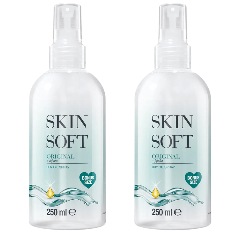 Skin So Soft front bottle showing label and spray for quick application