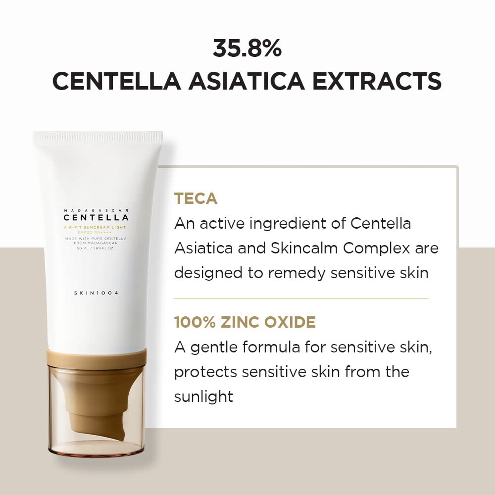 SKIN1004 50ml tube held in hand showing portable travel-friendly size