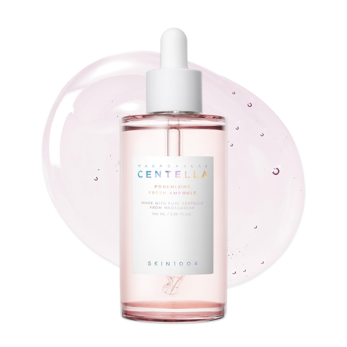 SKIN1004 ampoule front packaging showing bottle and branding, soothing hydration benefit