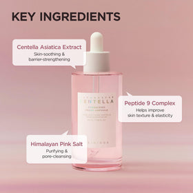 SKIN1004 ampoule beside ruler showing 100ml size, travel-friendly volume benefit