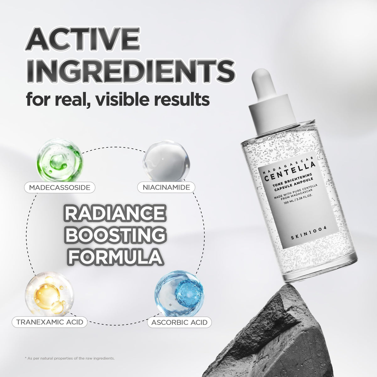 SKIN1004 bottle held in hand to show 100ml scale and practical size