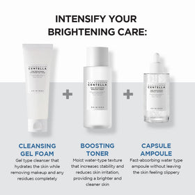 SKIN1004 before and after application split, showing improved skin radiance