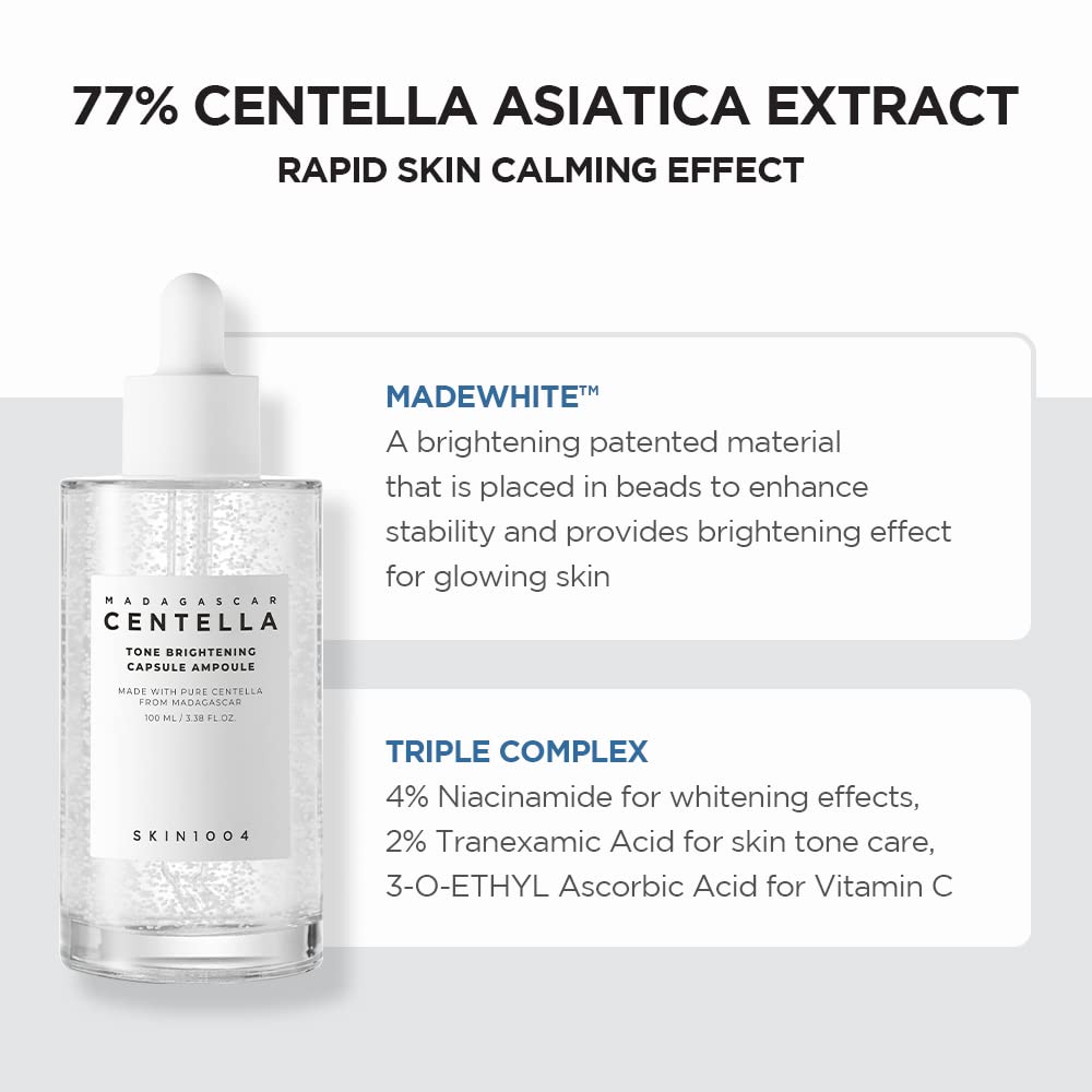 SKIN1004 ingredient label showing Madagascar centella extract for calming