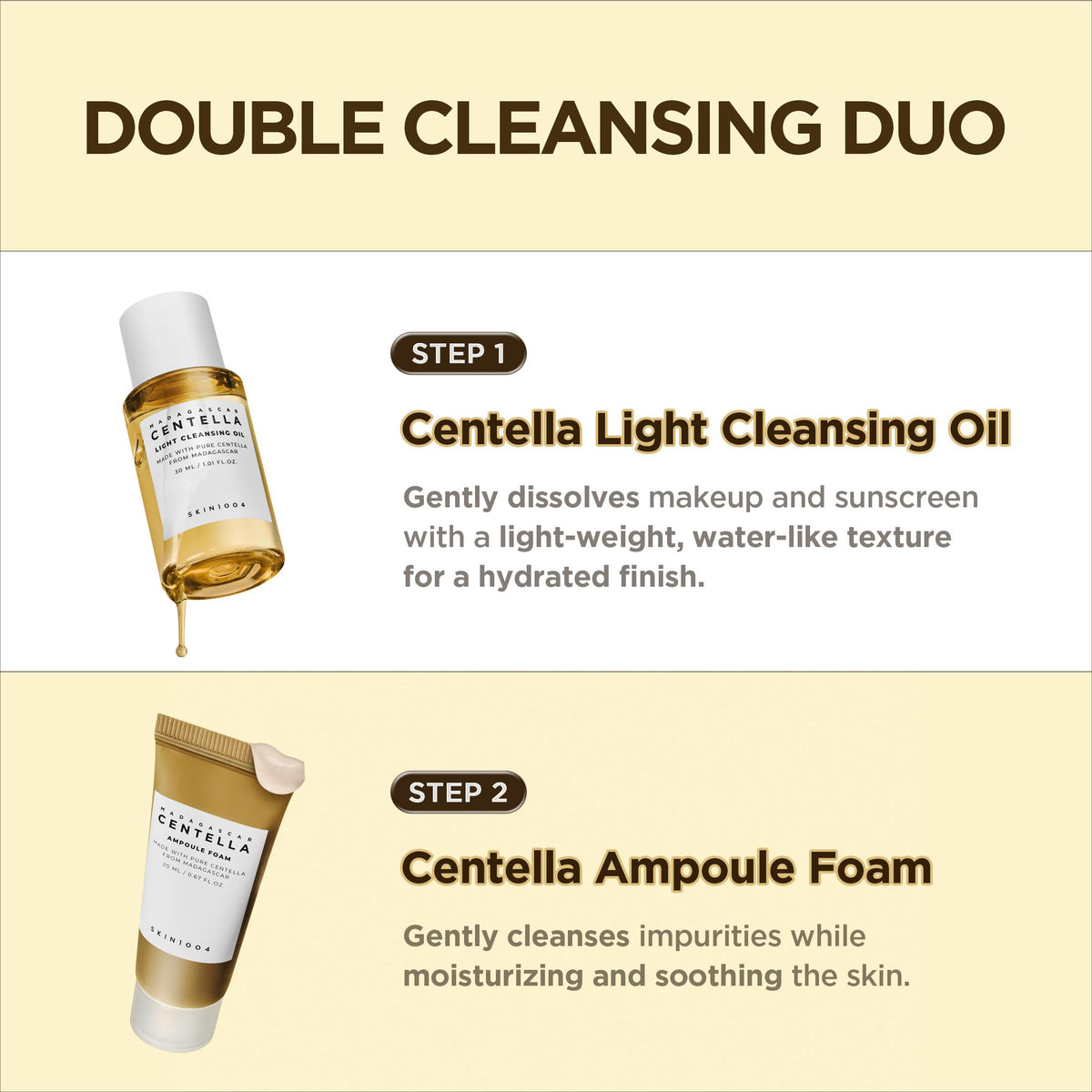 SKIN1004 ampoule serum drop captured to show concentrated centella soothing benefit