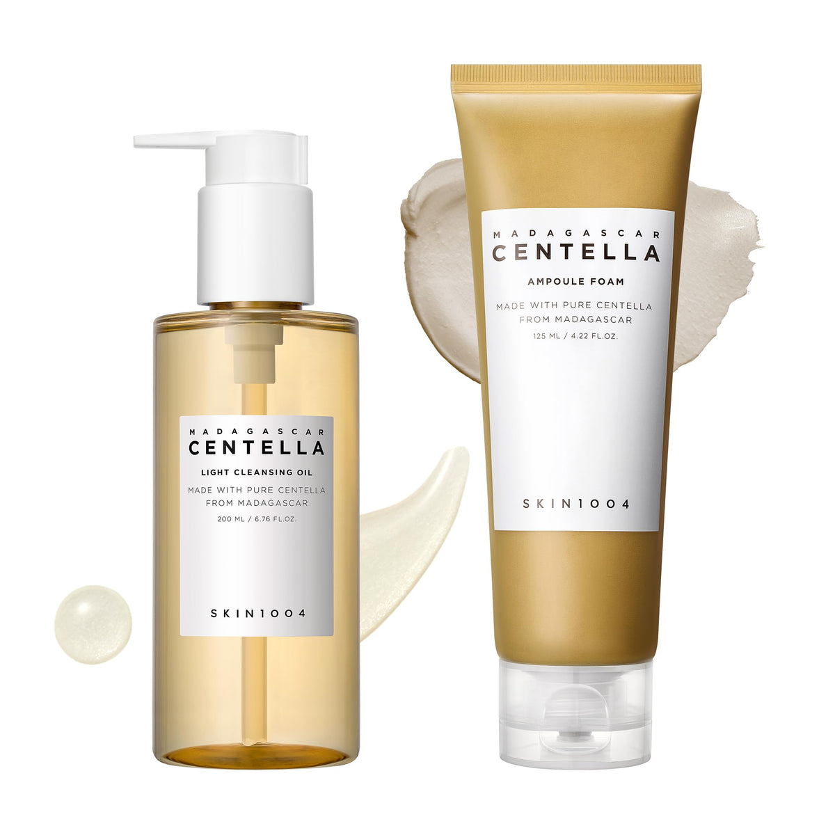 SKIN1004 front packaging showing both cleansing oil and ampoule foam, clear set benefit