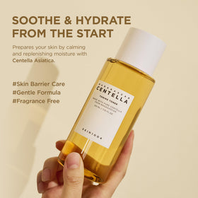 SKIN1004 texture drop on hand showing lightweight hydration benefit