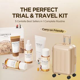 SKIN1004 travel pouch with kit inside organized for spill-free portability benefit