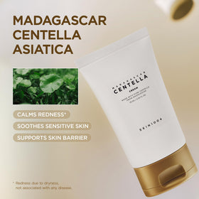 SKIN1004 Centella ingredient bottle with leaves highlighting botanical benefit: calming extract