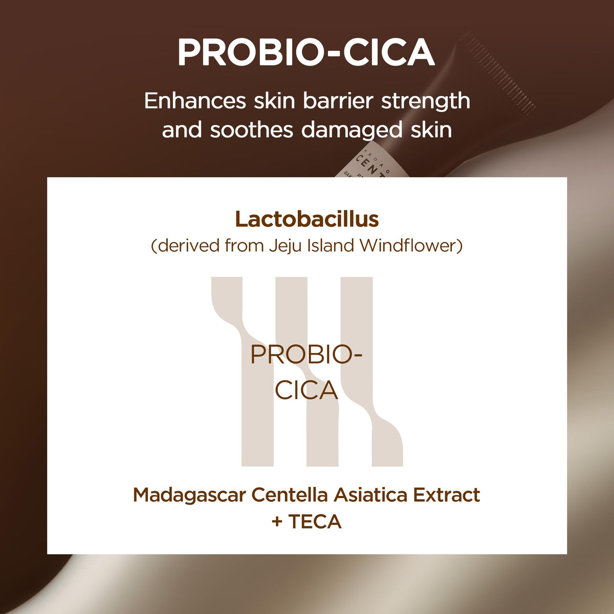 SKIN1004 close-up of product label emphasizing clean ingredients and safety benefit