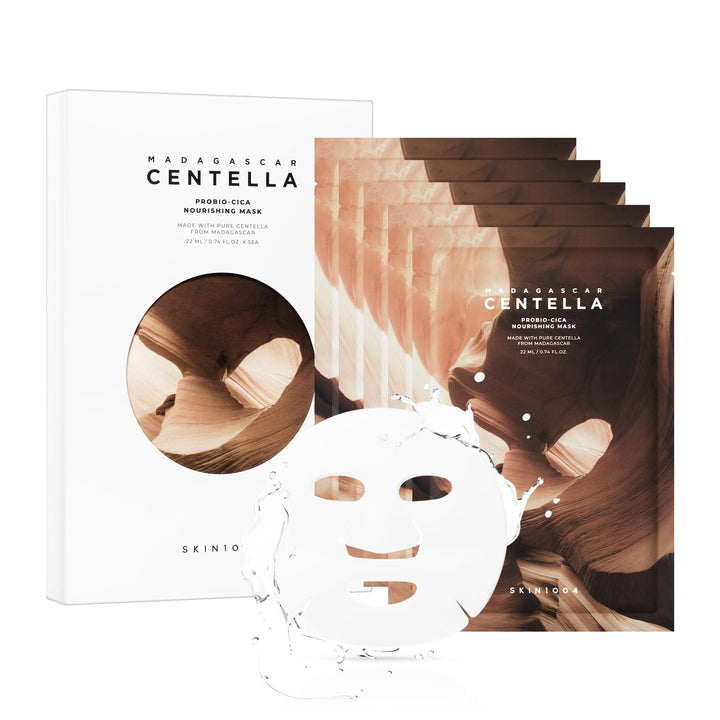 SKIN1004 front packaging showing mask sachets and product benefit