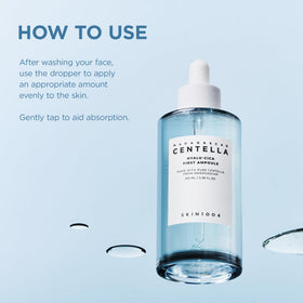 SKIN1004 ampoule on bathroom counter with skincare, promoting routine priming benefit