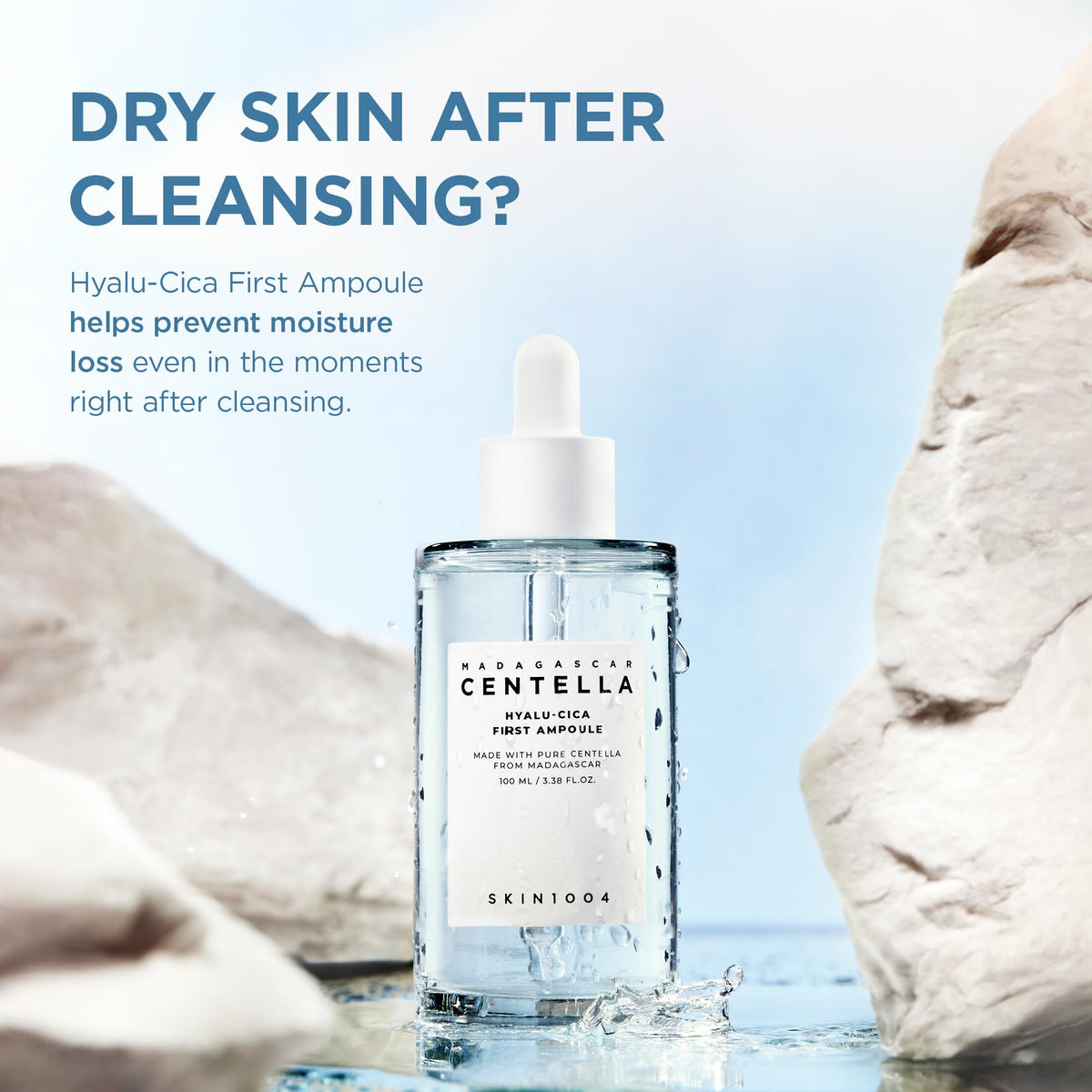 SKIN1004 centella ingredient visual with leaves, highlighting calming botanical benefit